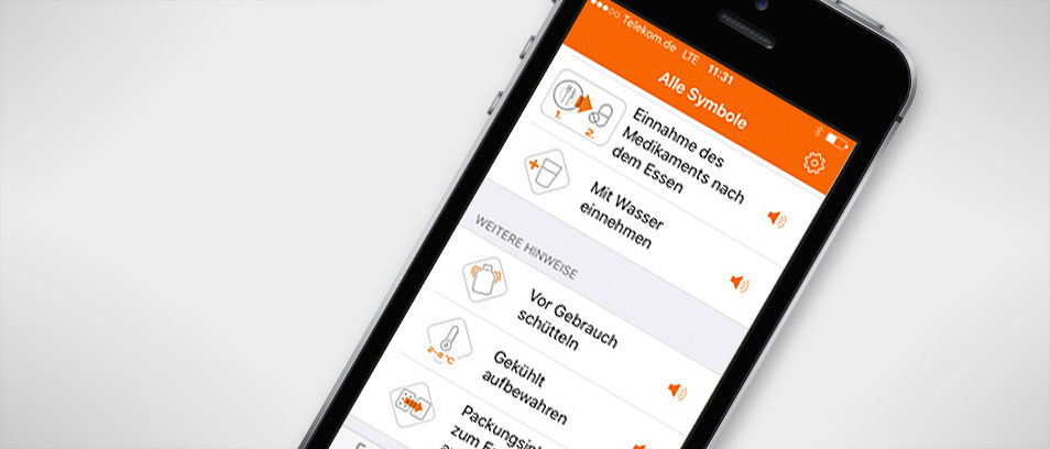 In einem Smartphone ist die App "Medhilfe" geöffnet. 