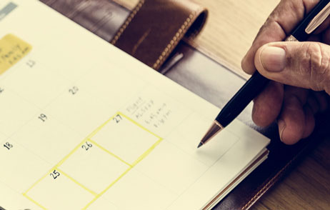 Wochenplan für das Gedächtnis Kalender