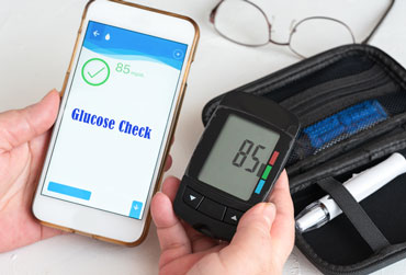 Blutzuckermessung mit der App verbunden